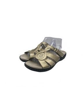 Croft Barrow Sandals Golden Metallic Women Size 10M  Medium Wedge Shoes Slip On